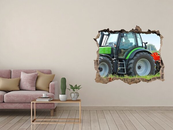 Autocolant de perete gaură 3D Tractor în acțiune