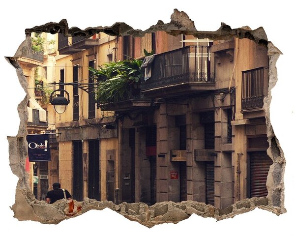 Autocolant gaură 3D Străzile din barcelona
