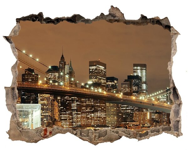 Fototapet 3D gaură în perete Manhattan new york city