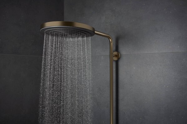 Coloana dus cu baterie termostatata Hansgrohe, PULSIFY S PURO, SHOWERPIPE 260, bronz periat