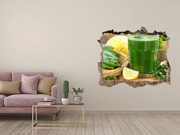 Autocolant 3D gaura cu priveliște Cocktail verde într-un cadru natural