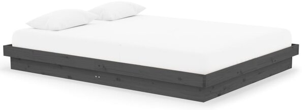 Cadru de pat King 5FT, gri, 150x200 cm, lemn masiv