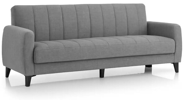 Canapea extensibila cu lada de depozitare living 215x85x90 cm – stofă, gri – Hilton