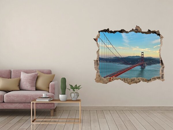 Fototapet un zid spart cu priveliște Podul Golden Gate din San Francisco