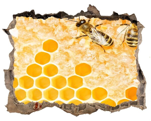 Fototapet 3D gaură în perete Albinele lucrătoare