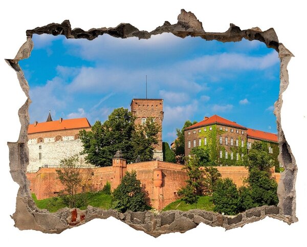 Autocolant un zid spart cu priveliște Cracovia, polonia