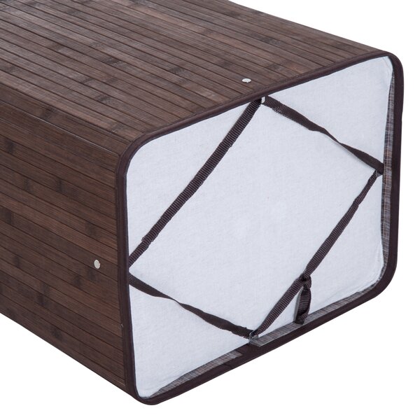HOMCOM Coș de Rufe din Bambus cu Capac și Geantă Detașabilă, 40x30x60cm, Design Elegant în Maro | Aosom Romania