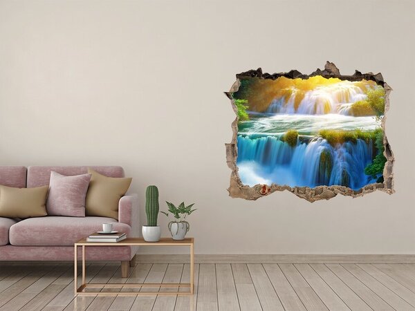 Fototapet 3D gaură în perete Cascade în lumina soarelui