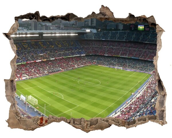 Autocolant 3D gaura cu priveliște Stadionul barcelona