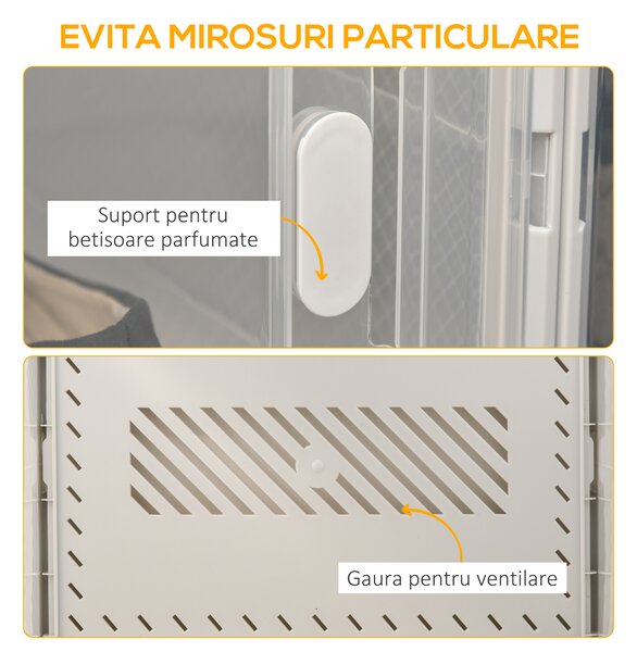 HOMCOM Mobilier pentru Încălțăminte cu Ventilație, 8 Cuburi din Plastic PP, Alb și Transparent, 28x36x21cm, Design Modern | Aosom Romania