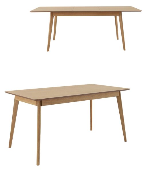 Masă de dining extensibilă Skolle, stejar natural (150–200x80 cm)