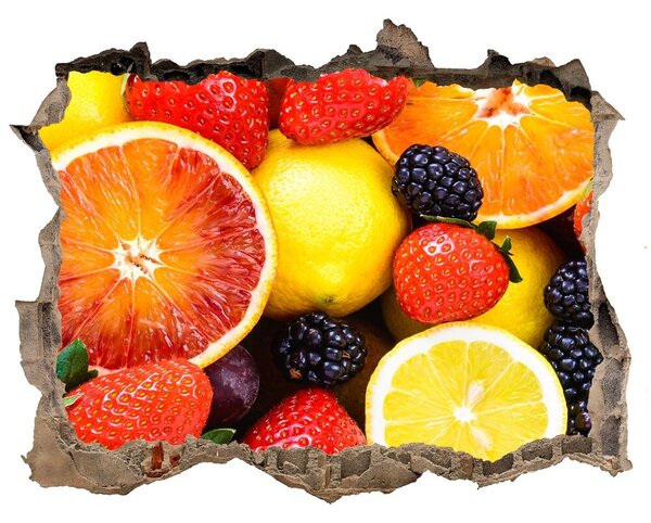 Autocolant de perete gaură 3D Fructe colorate