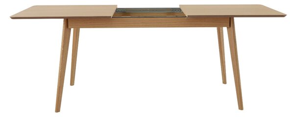 Masă de dining extensibilă Skolle, stejar natural (150–200x80 cm)