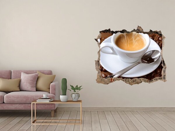 Autocolant 3D gaura cu priveliște Cafea în stil industrial