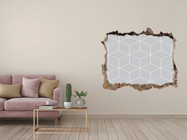 Autocolant de perete gaură 3D Zid spart cu fundal geometric
