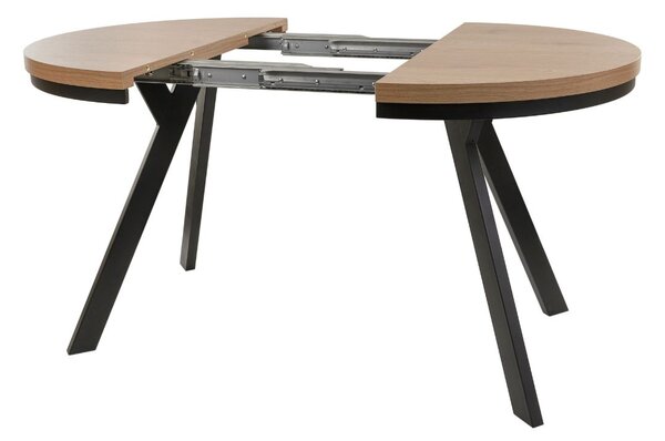Masă de dining extensibilă Torino, stejar sălbatic/negru (90–190x90 cm)