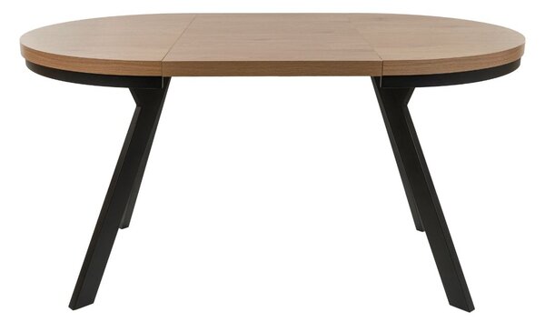 Masă de dining extensibilă Torino, stejar sălbatic/negru (90–190x90 cm)