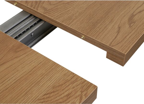 Masă de dining extensibilă Torino, stejar sălbatic/negru (90–190x90 cm)