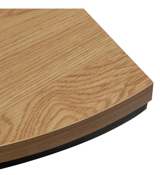 Masă de dining extensibilă Torino, stejar sălbatic/negru (90–190x90 cm)