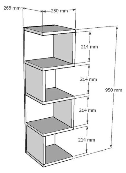 Biblioteca Alina culoare alb,95 cm