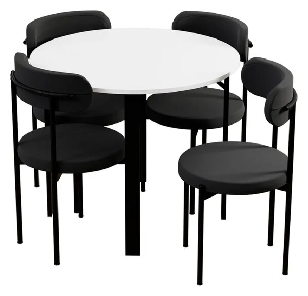 Masa bucatarie Onita rotund culoare alb-negru,R90 X 75 cm