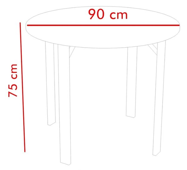 Masa bucatarie Onita rotund culoare alb-negru,R90 X 75 cm