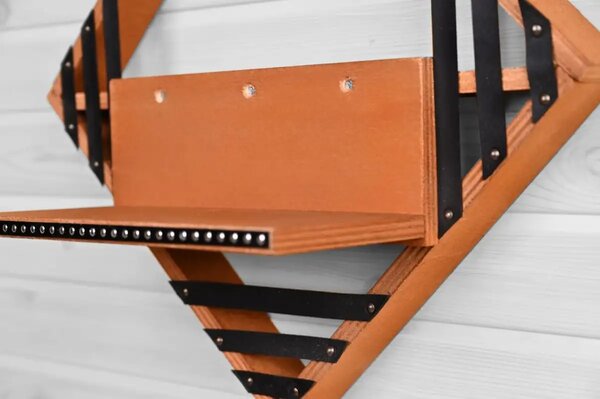 Raft de perete lemn stratificat Epsilon Homs 42 x 42 x 12 cm, maro