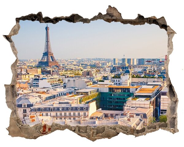 Fototapet un zid spart cu priveliște Paris