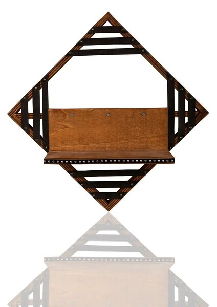 Raft de perete lemn stratificat Epsilon Homs 42 x 42 x 12 cm, maro