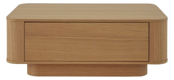 Măsuță de cafea cu sertar și raft deschis Navan, stejar natural (100 cm)