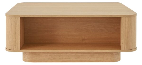 Măsuță de cafea cu sertar și raft deschis Navan, stejar natural (100 cm)