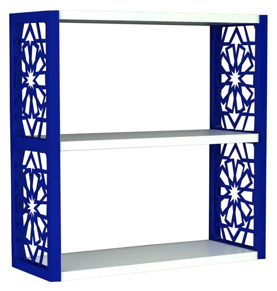 Raft de perete din PAL/PPE, Lulu Homs, alb-albastru, 50 x 45 x 20 cm