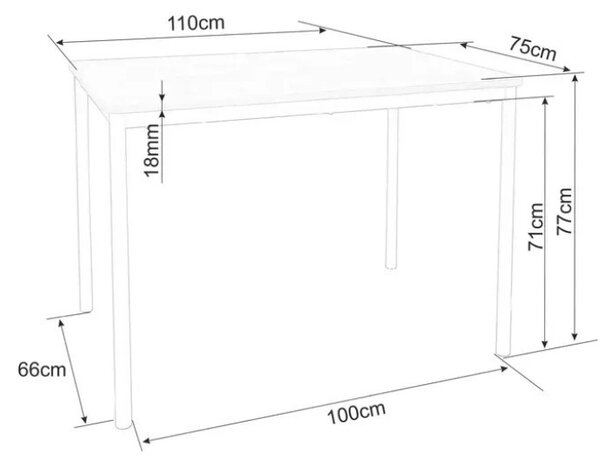 OFERTA Masa de dining CITY 110x75 cm, stejar artisan II. calitate