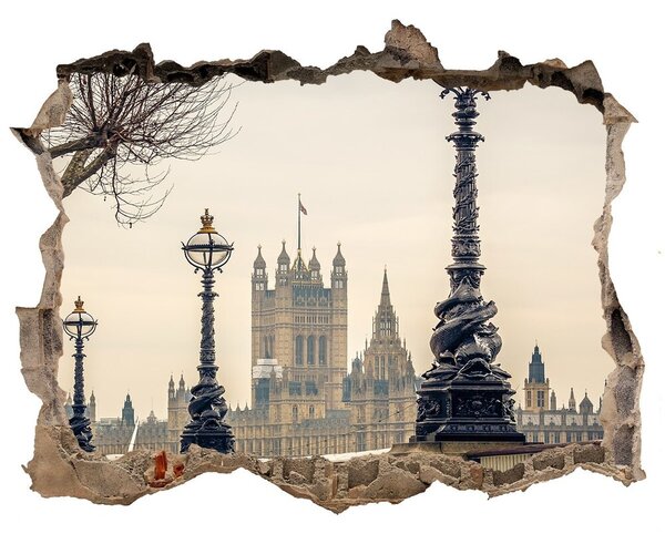 Autocolant de perete gaură 3D Vedere a Londrei