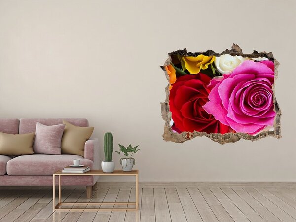Autocolant gaură 3D O explozie florală de culoare