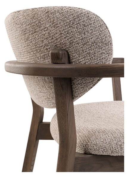 Scaun de dining Olmo, bej/stejar fumuriu