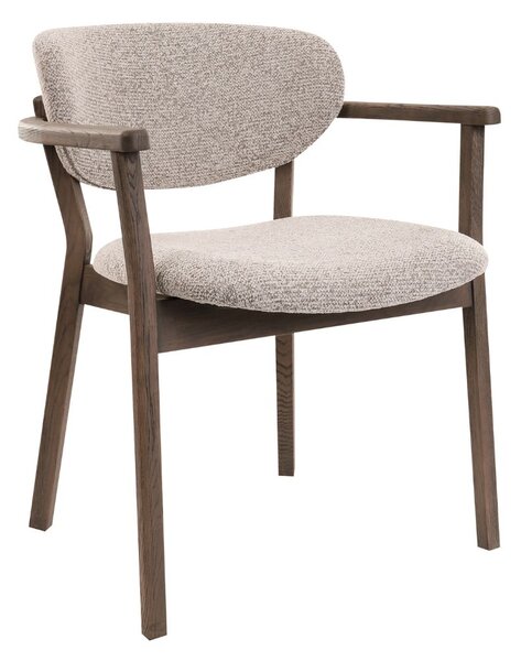 Scaun de dining Olmo, bej/stejar fumuriu