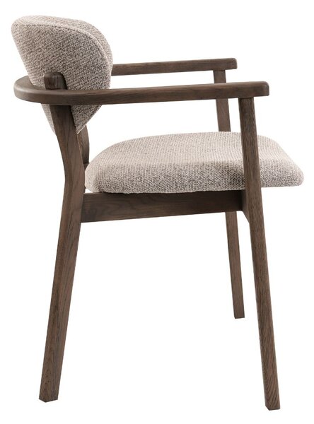 Scaun de dining Olmo, bej/stejar fumuriu
