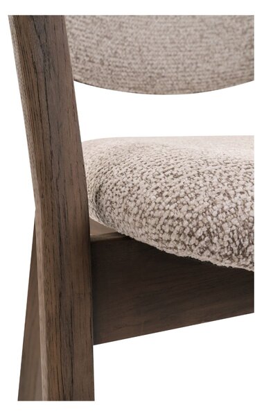 Scaun de dining Olmo, bej/stejar fumuriu