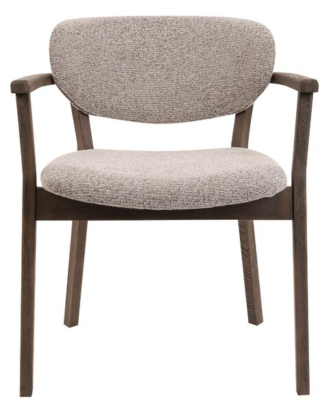 Scaun de dining Olmo, bej/stejar fumuriu