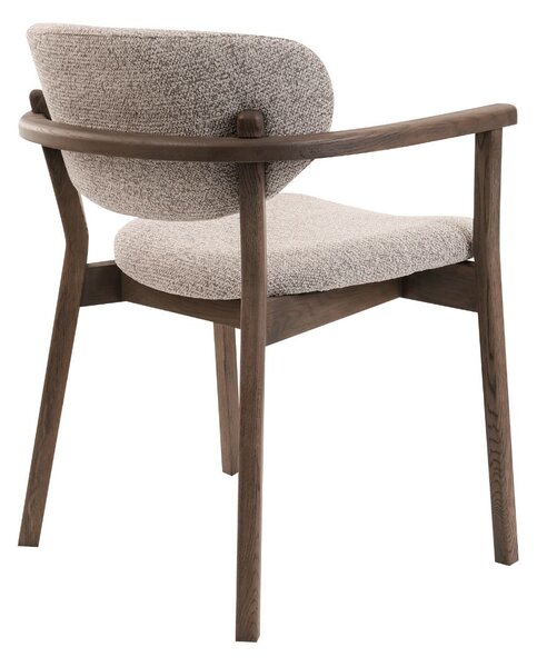Scaun de dining Olmo, bej/stejar fumuriu