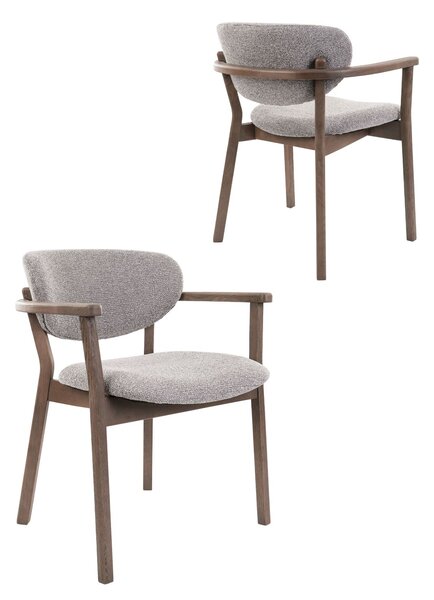Scaun de dining Olmo, gri deschis/stejar fumuriu