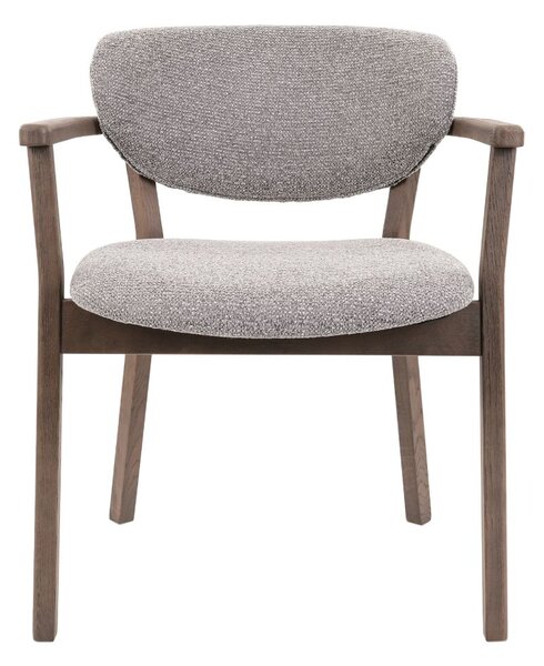 Scaun de dining Olmo, gri deschis/stejar fumuriu