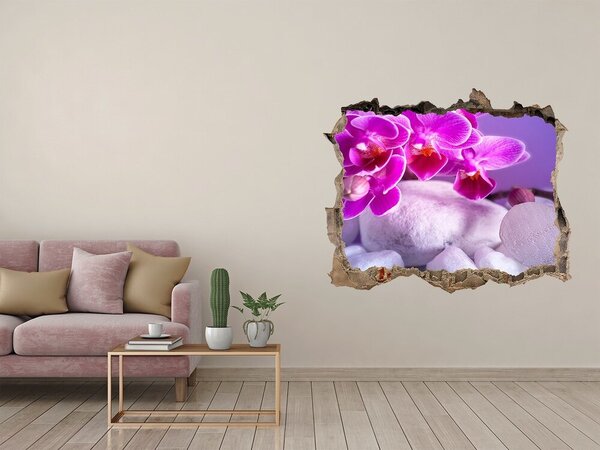 Autocolant gaură 3D Paradisul florilor cu pietre