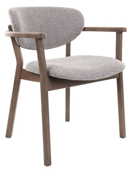 Scaun de dining Olmo, gri deschis/stejar fumuriu