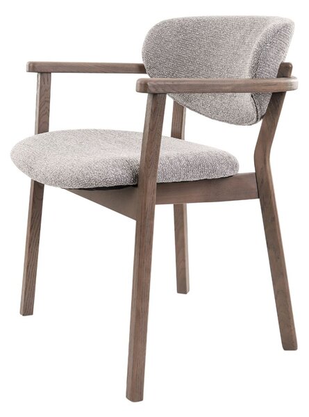 Scaun de dining Olmo, gri deschis/stejar fumuriu