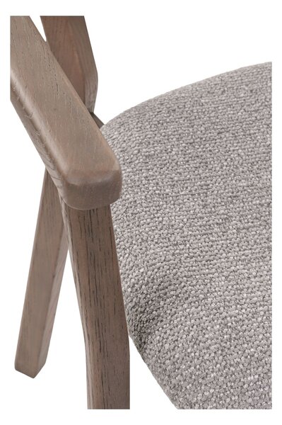 Scaun de dining Olmo, gri deschis/stejar fumuriu