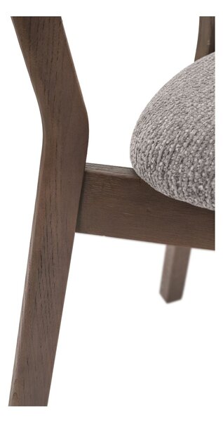 Scaun de dining Olmo, gri deschis/stejar fumuriu