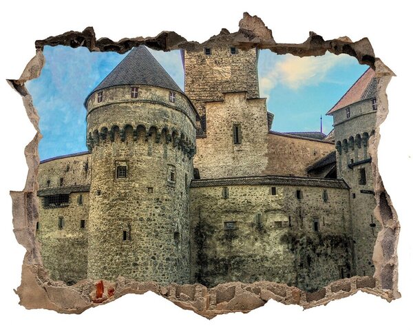 Autocolant gaură 3D Un castel în ruine