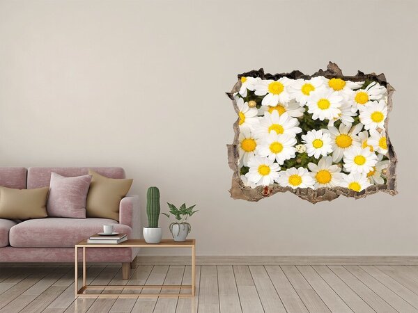 Autocolant de perete gaură 3D O oază florală în beton